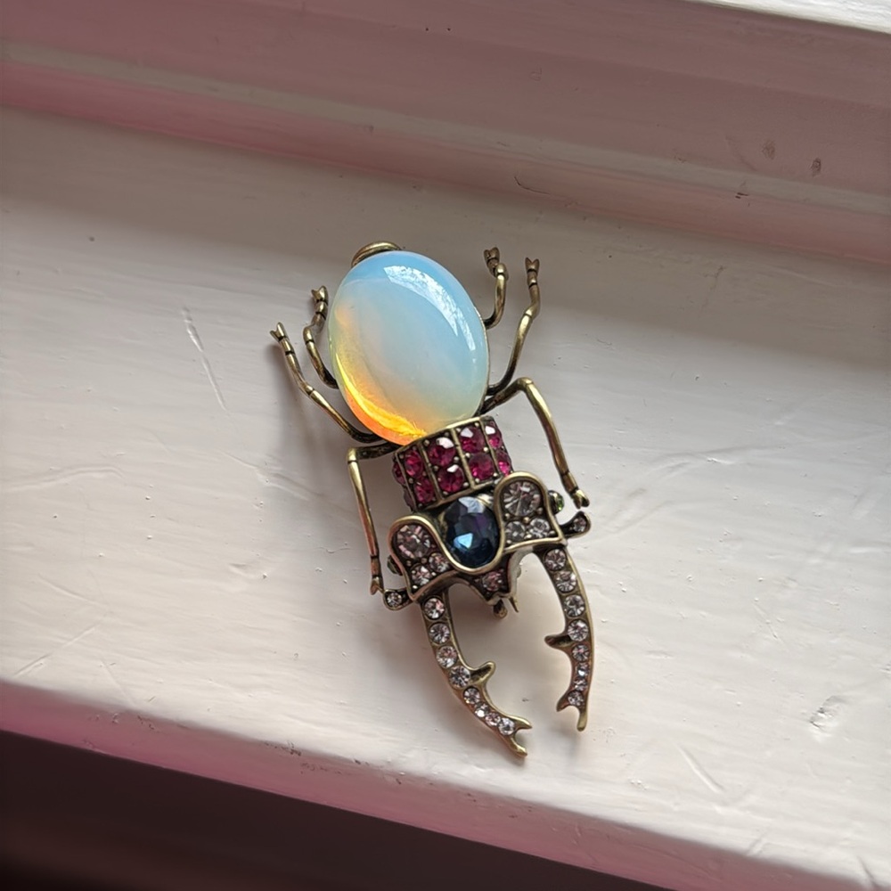 Joan Rivers Private Collection Opal Beetle Brooch